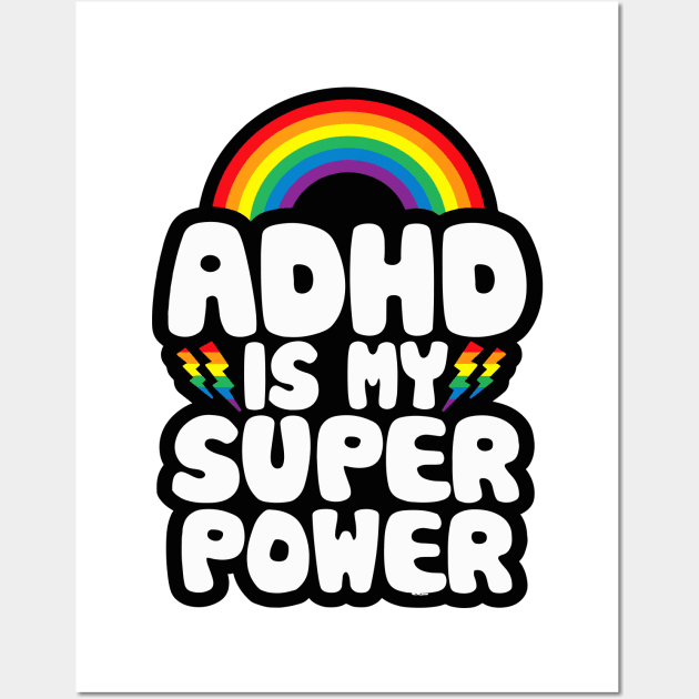 ADHD Quote for Kids Adults _ ADHD is My Superpower _ Rainbow Wall Art by LEGO